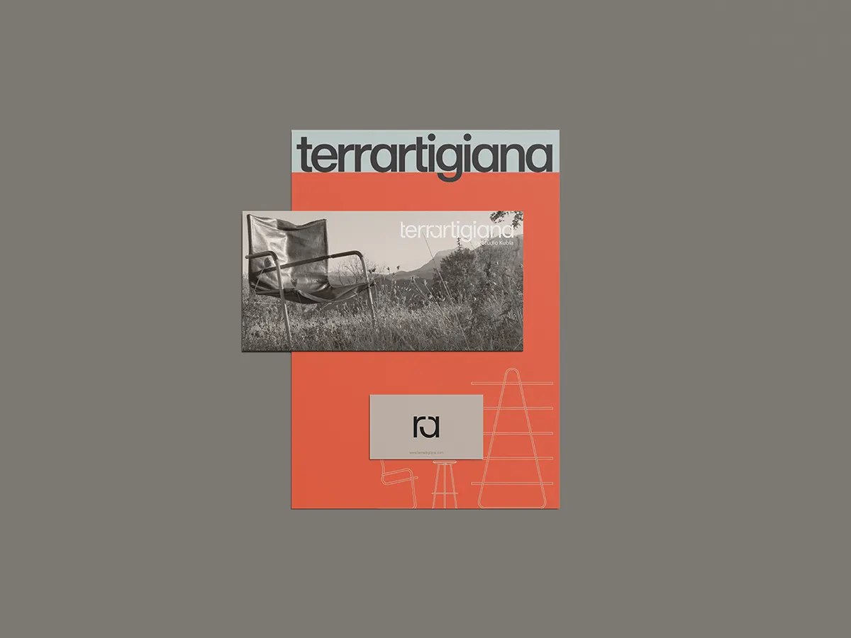 Catalogue cover on a grey ground, with a photograph of a chair