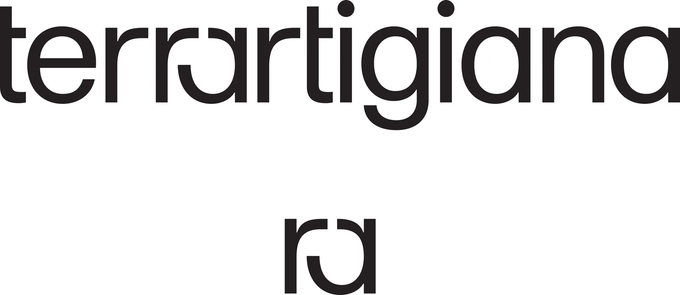Full terrartigiana logotype with the symbol beneath